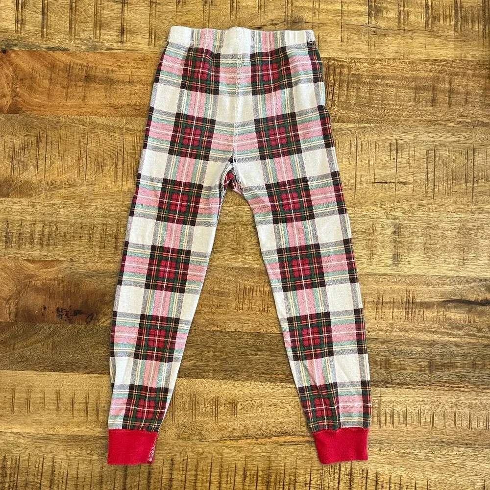 Hanna Andersson Christmas Tartan Plaid Pajamas Kids 6-7 Organic‎ Cotton